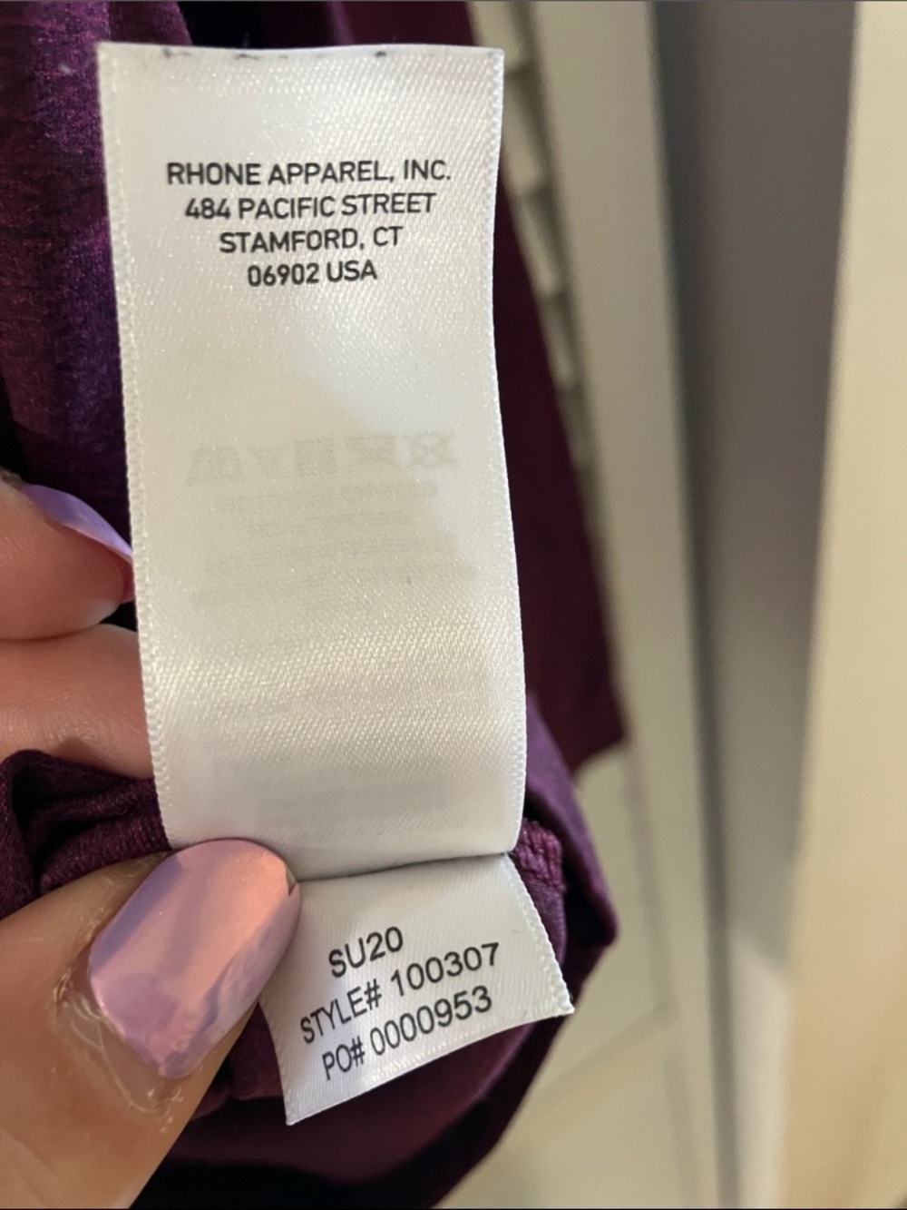 Rhône Reign Plum Purple Long Sleeve Tee Size Medium - Picture 6 of 10